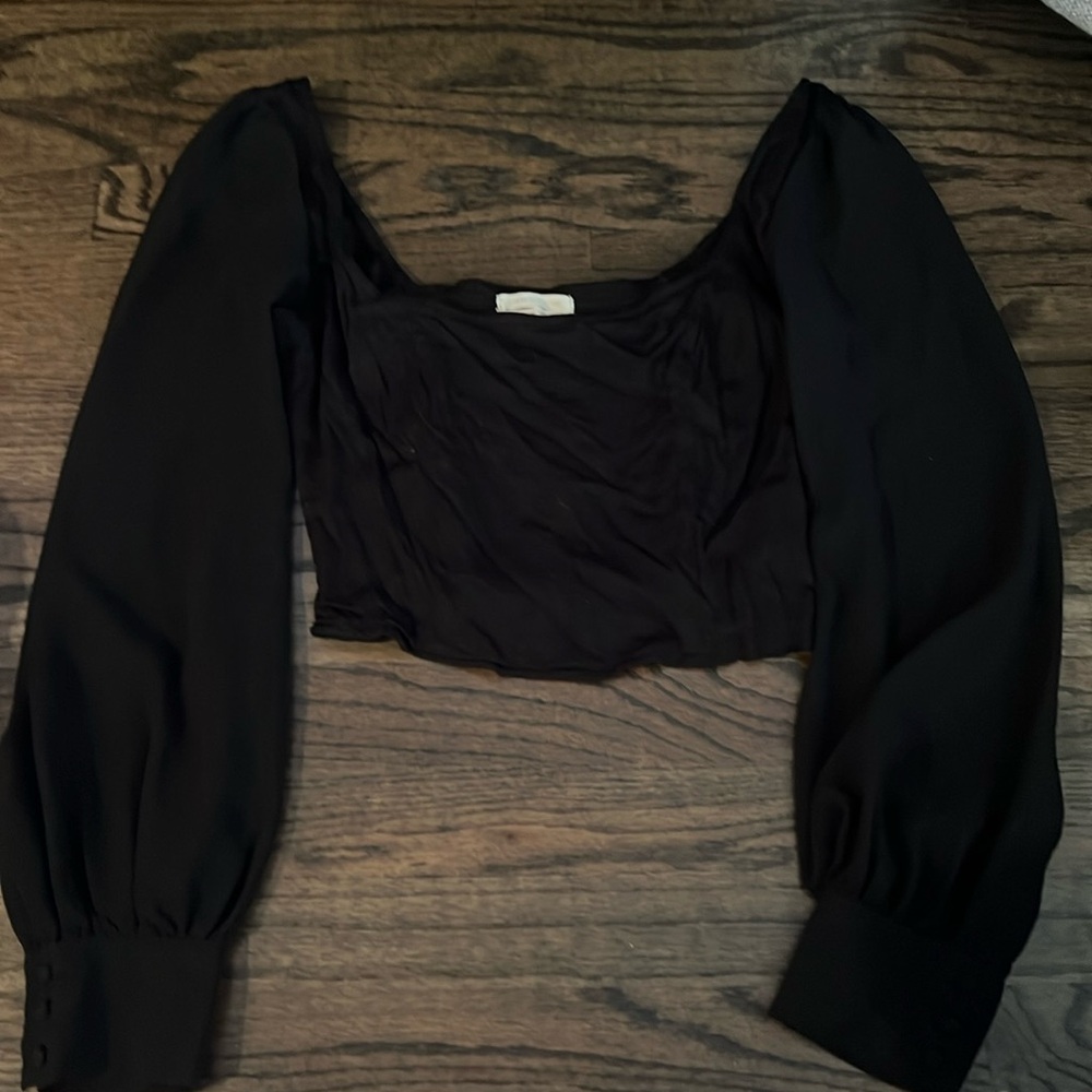 Urban outfitters black long sleeve crop top